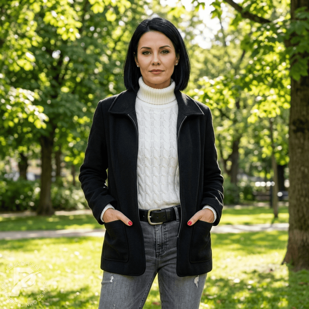 Casaco Feminino Estefani – Elegância Atemporal Para os Dias Frios