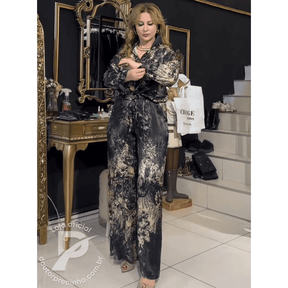 Conjunto Viterbo - Elegância e Sofisticação em Tecido Estampado