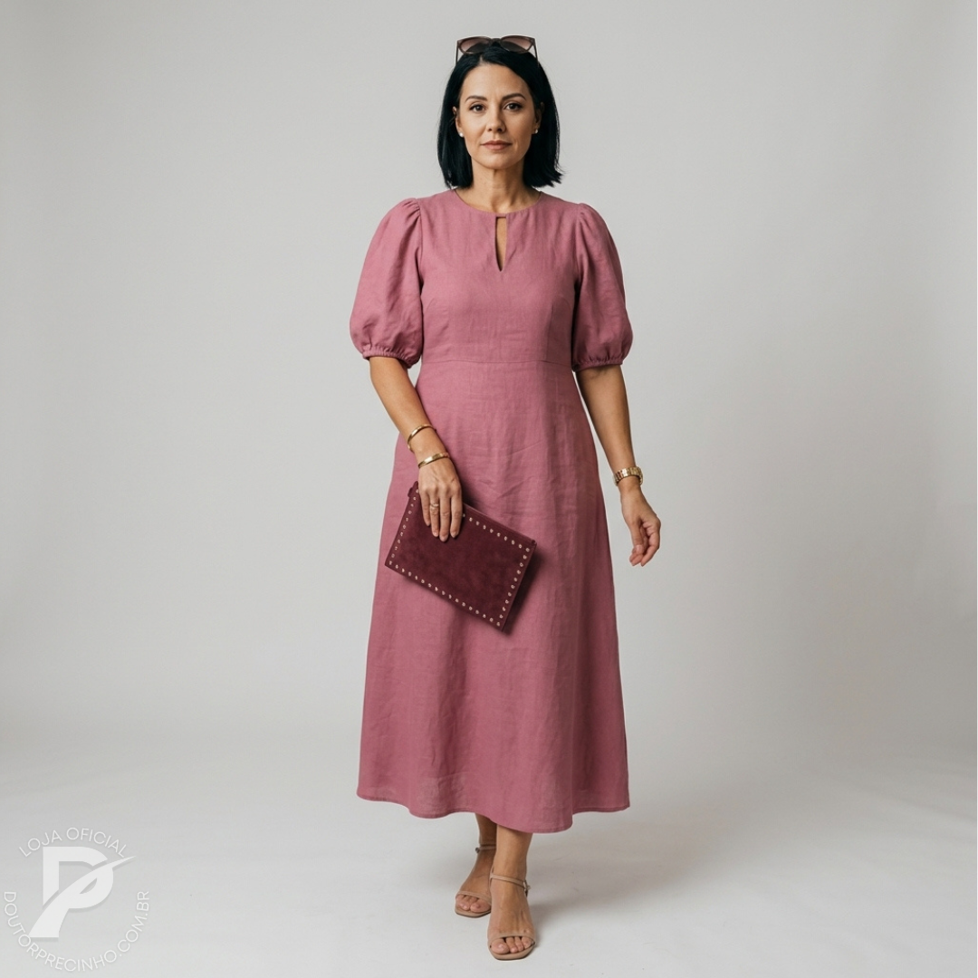 Vestido Romina – Elegância Atemporal com um Toque Moderno