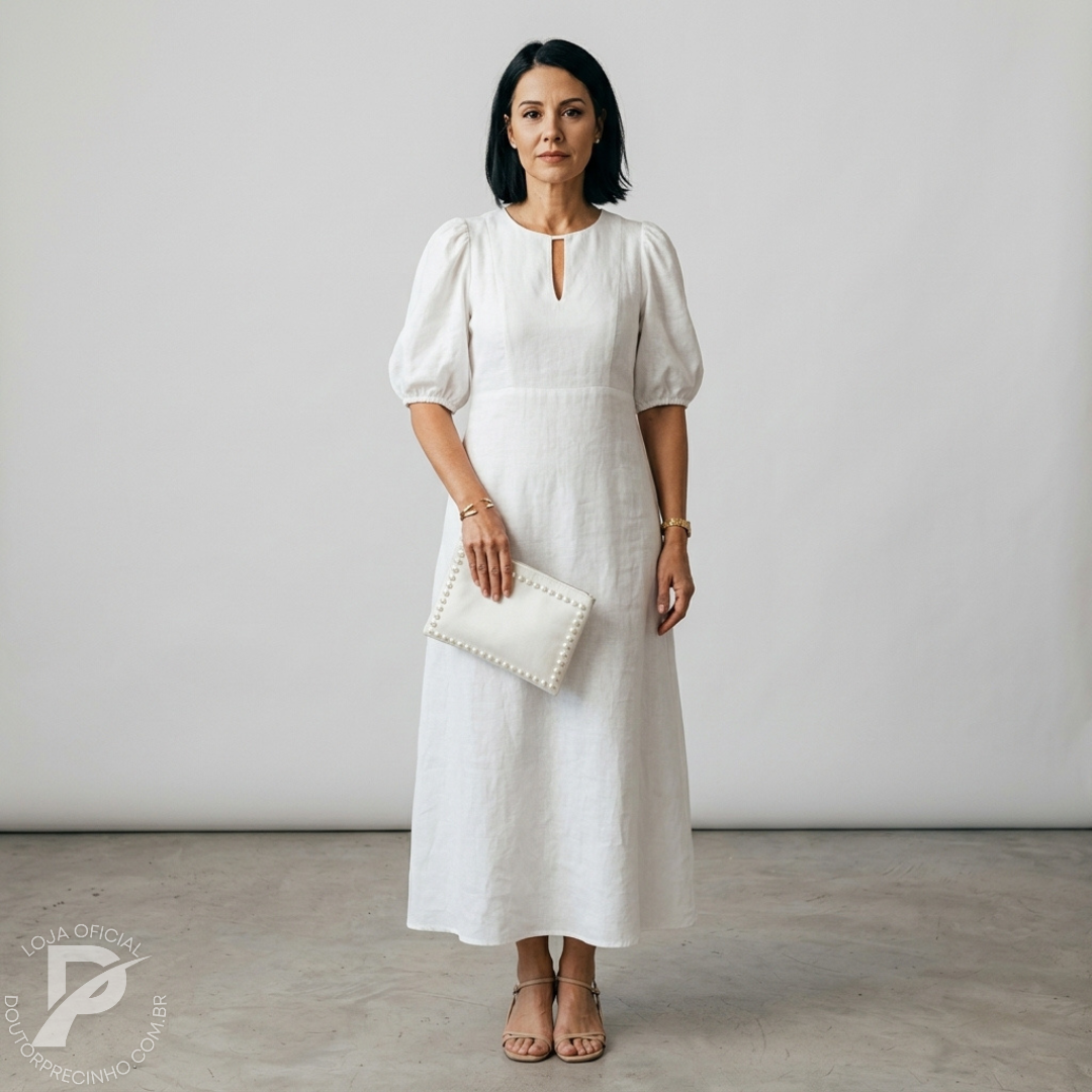 Vestido Romina – Elegância Atemporal com um Toque Moderno