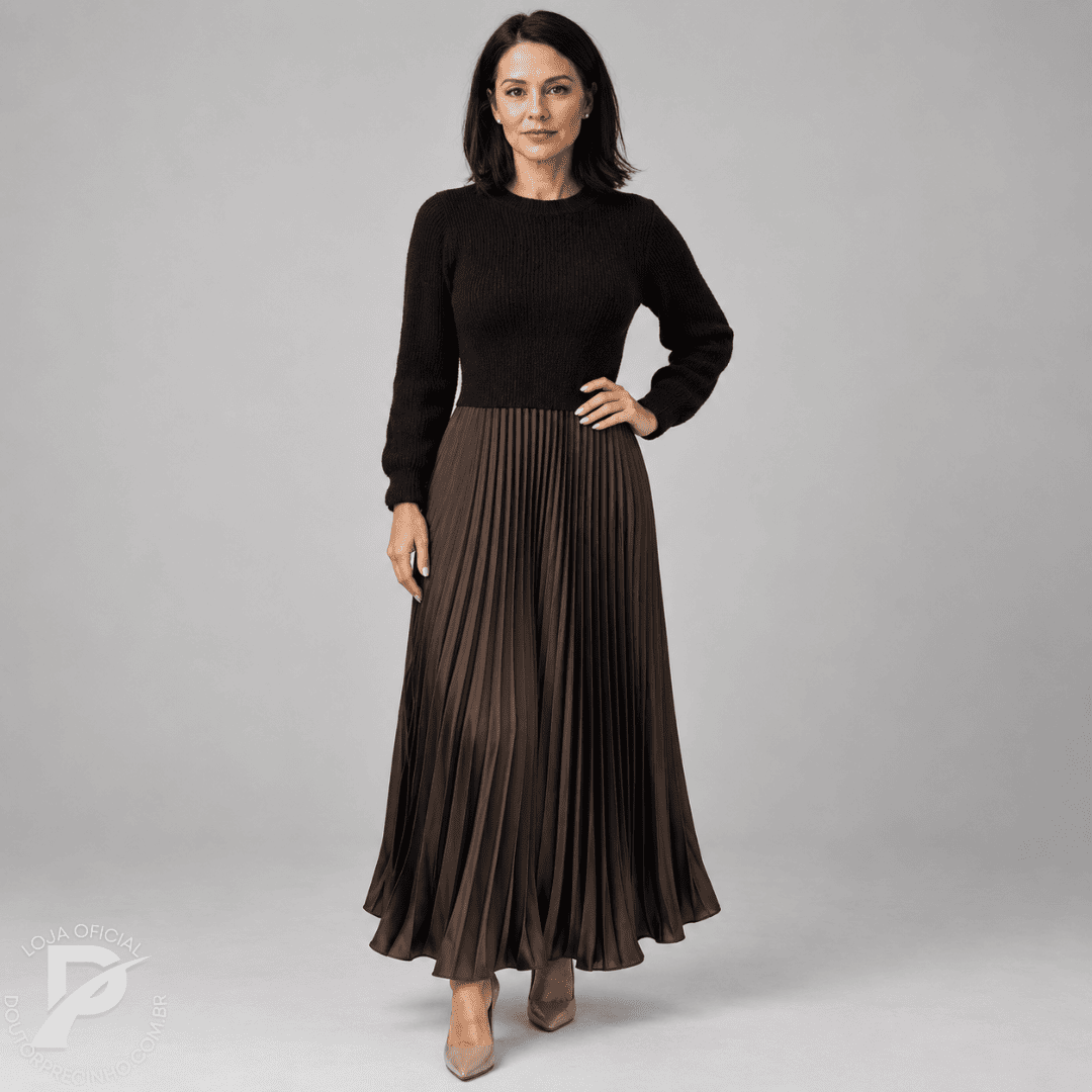 Vestido Margot – Elegância Atemporal com Toque Aconchegante