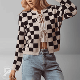 Suéter Livana – Tricô Feminino Xadrez
