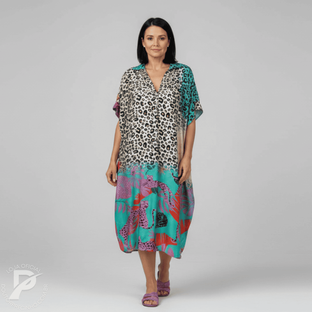 Vestido Maréa - Estampado Tropical Leve e Confortável