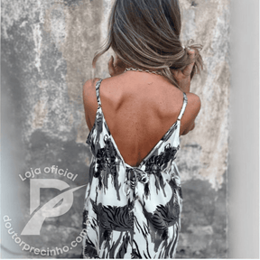 Vestido Longo Estampado Animal Print Alças Finas – Natália