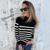 Suéter Aveline – Listrado com Gola Alta