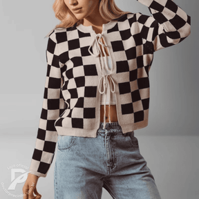 Suéter Livana – Tricô Feminino Xadrez