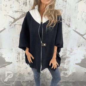 Poncho Maelis - Casaco Feminino Amplo com Gola Alta