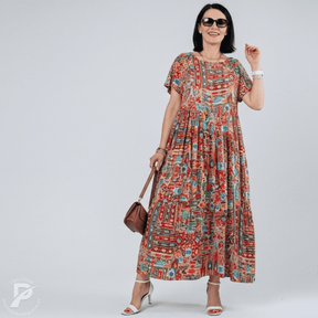 Vestido Ferisse - Presença vibrante e elegância artística