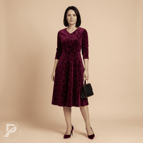 Vestido Manga Longa Elegante - Juliana