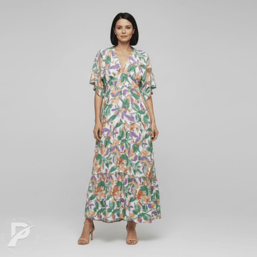 Vestido Longo Nalina - Caimento Fluido e Conforto