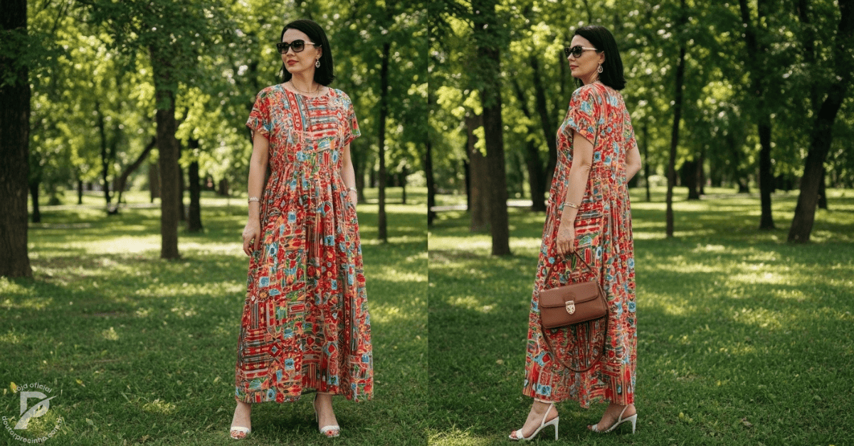 Vestido Ferisse - Presença vibrante e elegância artística