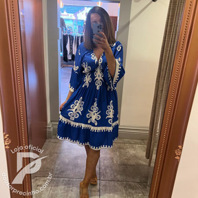 Vestido Feminino Ayla - Modelo Solto com Mangas Amplas e Detalhes Elegantes