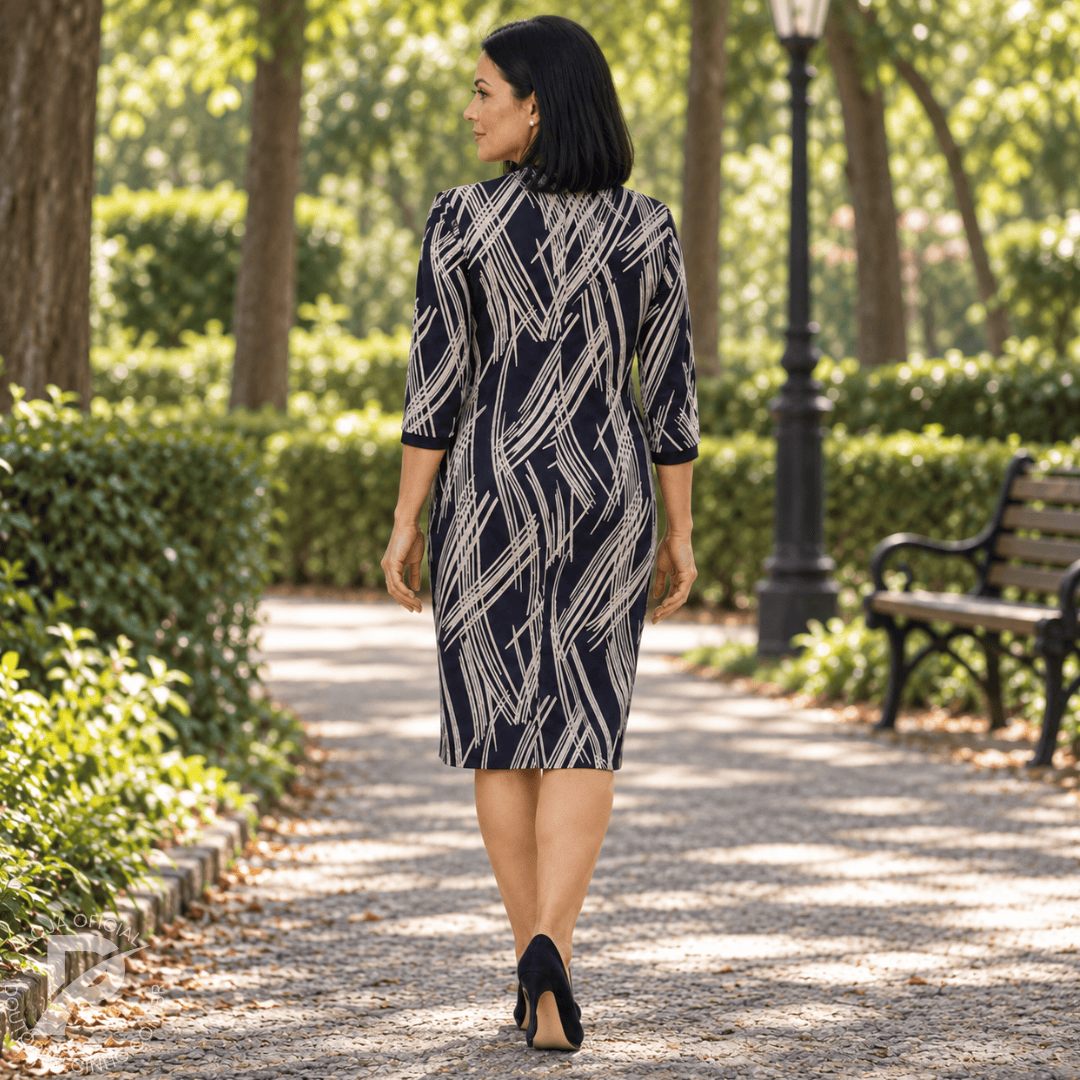 Vestido Vivara – Estampa Sofisticada e Caimento Elegante