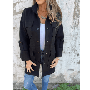 Casaco Feminino Térmico com Bolsos Grandes e Botões – Modelo Mirelle