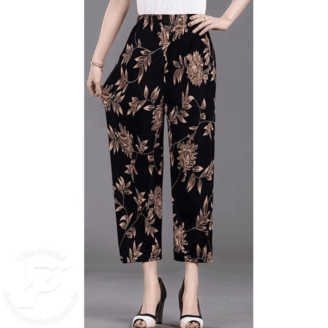 [2 peças] Calça Liorna - Estampada Floral Soltinha e Confortável
