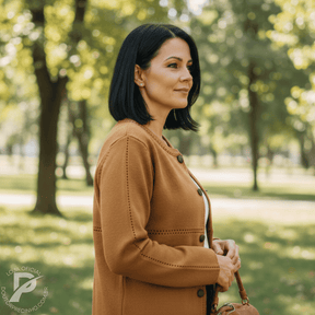 Casaco Feminino Branco com Bordado Contrastante e Botões – Modelo Ariella