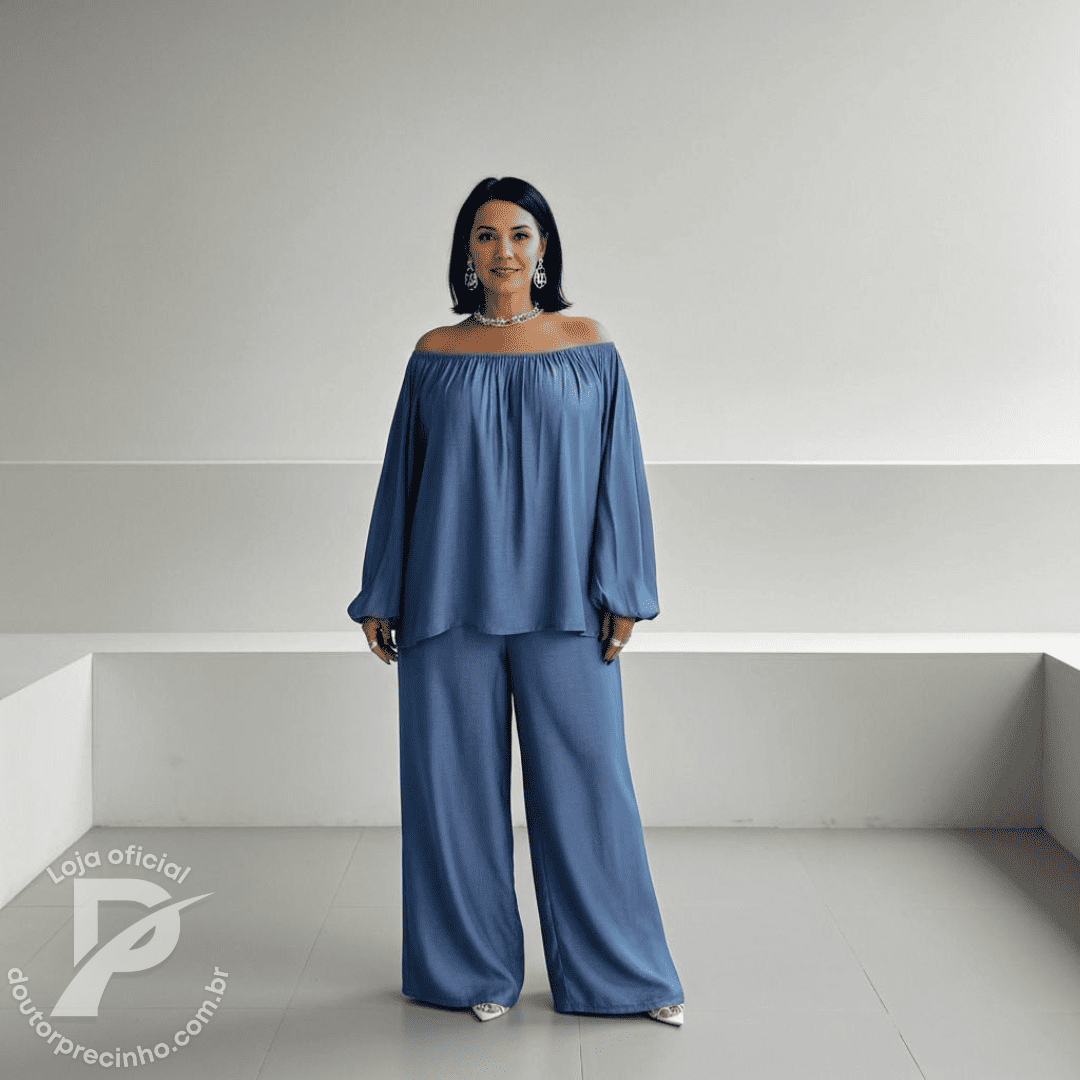 Conjunto Elara - Ombro a Ombro com Calça Pantalona