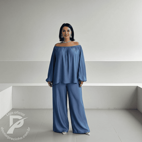 Conjunto Elara - Ombro a Ombro com Calça Pantalona