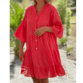 Vestido Curto Rendado Vermelho – Antonella