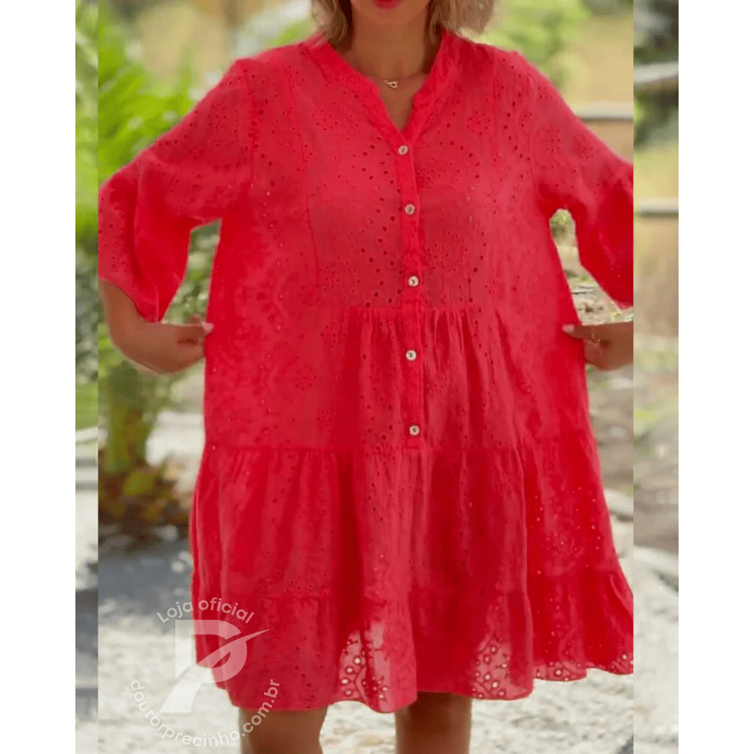 Vestido Curto Rendado Vermelho – Antonella