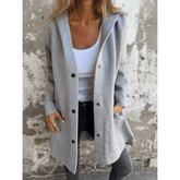 Casaco Feminino Elegante com Caimento Reto e Gola Estruturada – Modelo Loreta