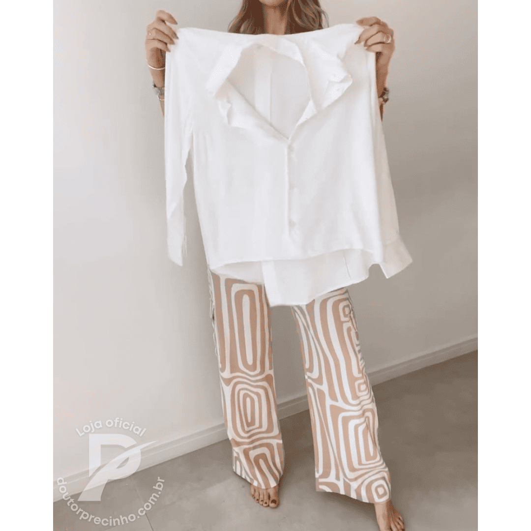 Conjunto Giulia com Camisa Elegante e Calça Estampada