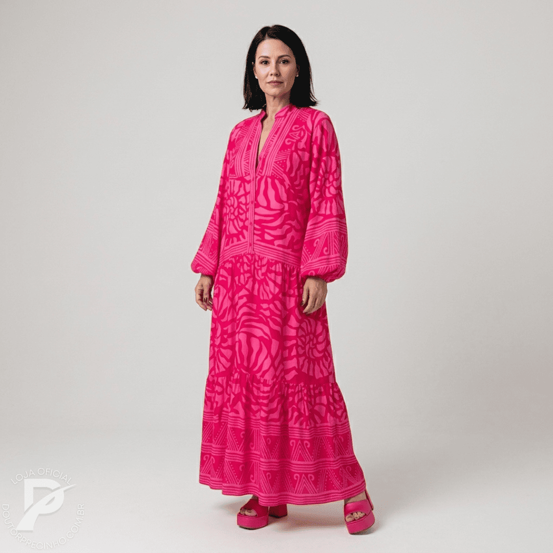 Vestido Kaftan Amari - Solto, leve e muito confortável