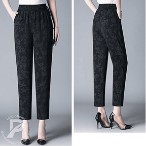 [2 peças] Calça Feminina Fidalma - Cós Elástico e Estampa Sofisticada