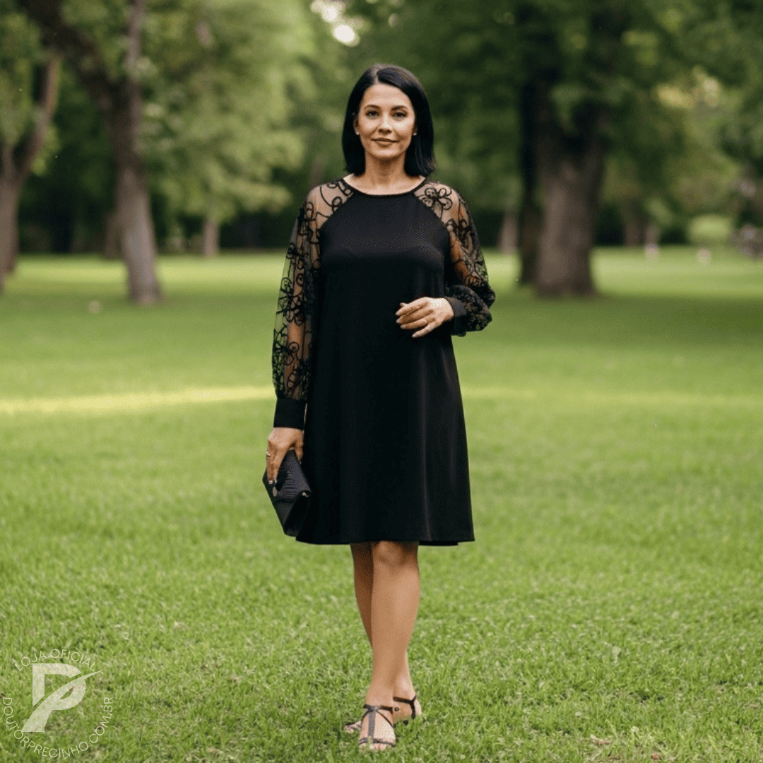 Vestido Clarice - Transparência Bordada Que Encanta