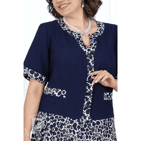 Vestido Cremona - Elegante com Sobreposição e Estampa Floral