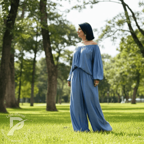 Conjunto Elara - Ombro a Ombro com Calça Pantalona