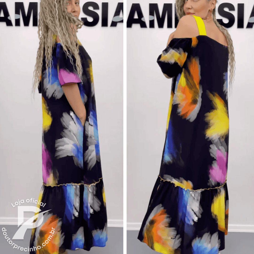 Vestido Savina - com Recortes Modernos