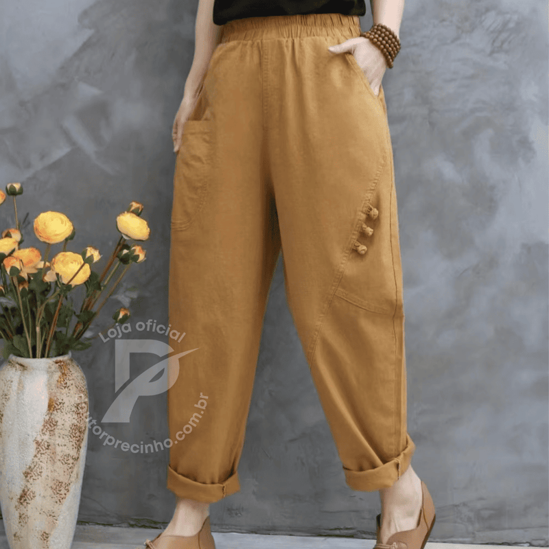 Calça Bárbara - Conforto e Estilo em Uma Peça Única