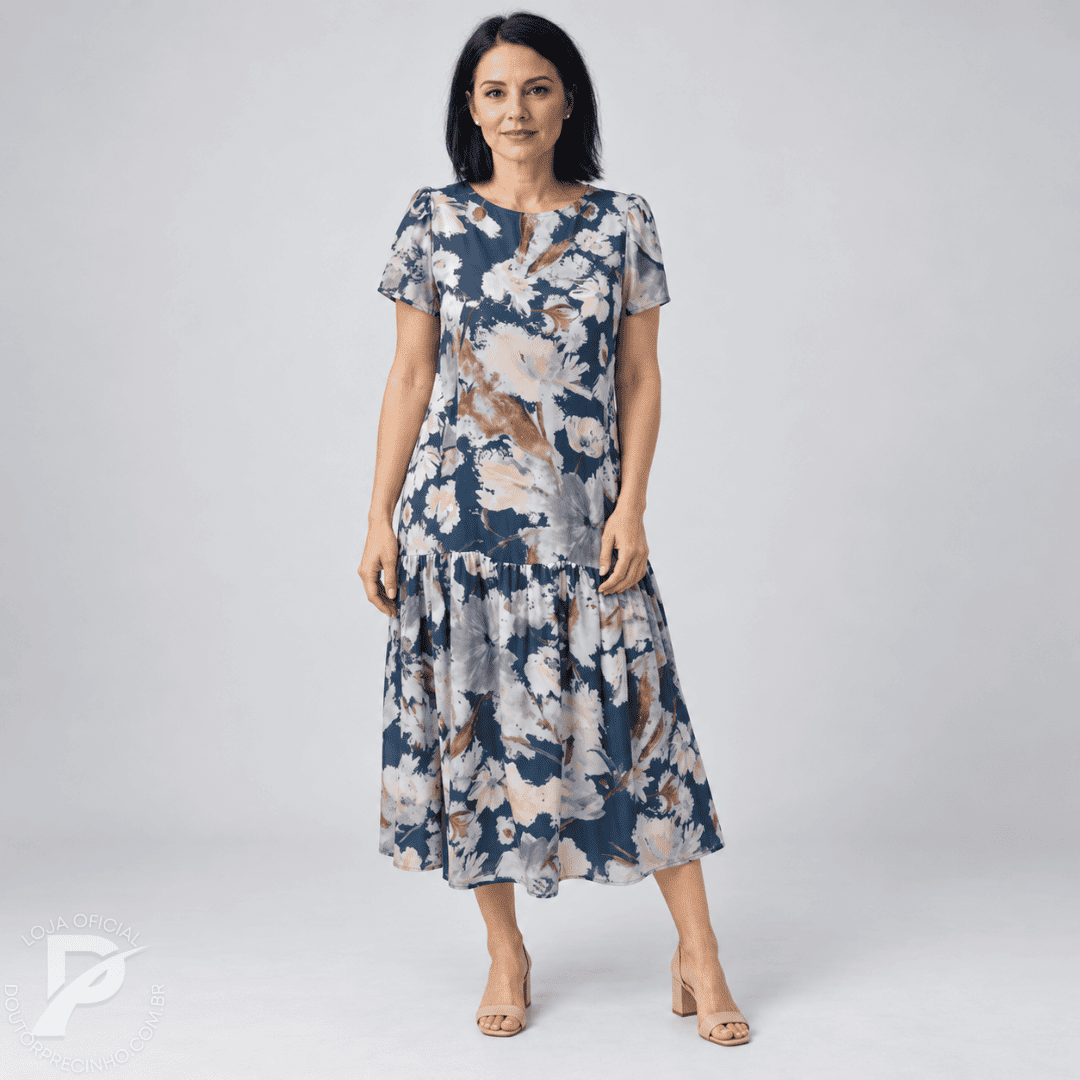 Vestido Celeste - Leve, sofisticado e super exclusivo