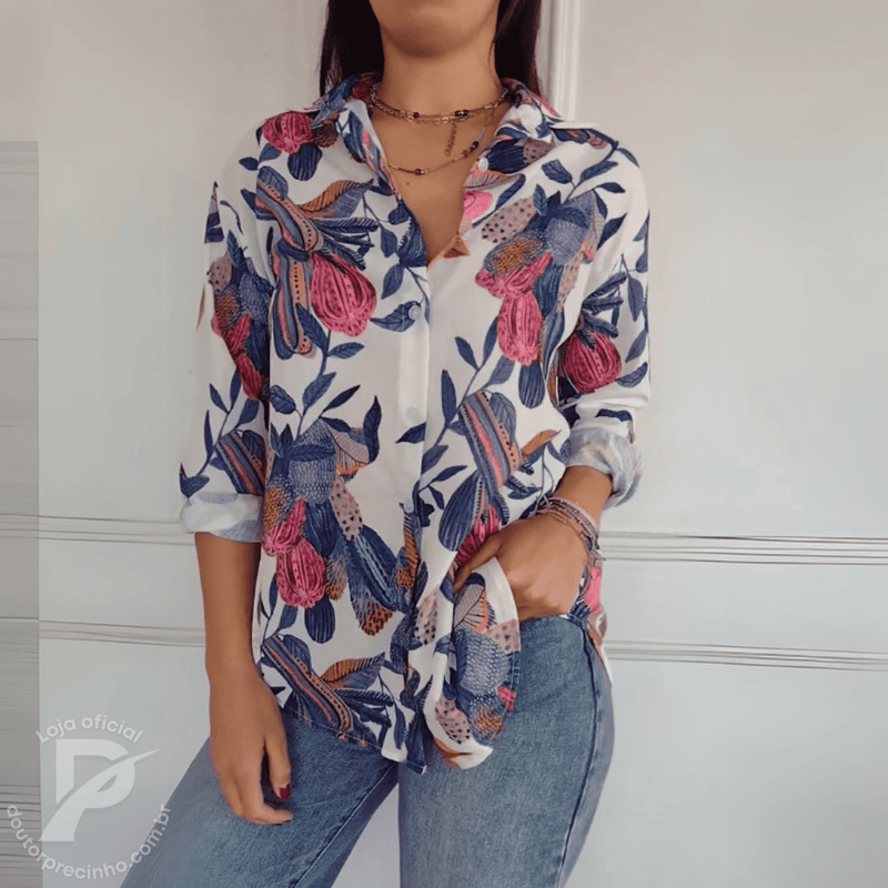 Camisa Estampada Firenze - Elegância E Frescor