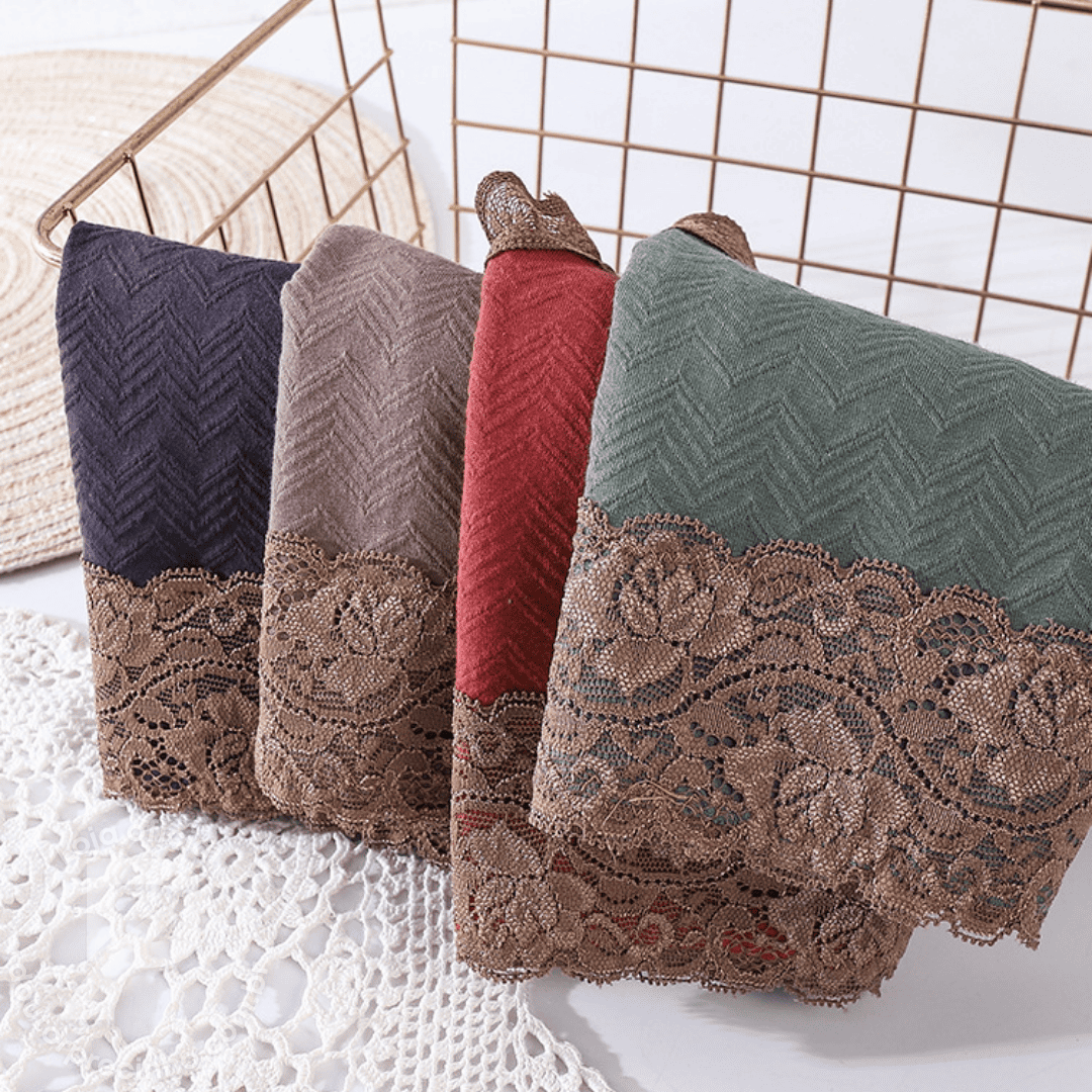 [5 peças] Calcinha Elegance Lina - Tecido Confortável e Detalhes em Renda Sofisticada