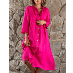 Vestido Chemise Rosa Vibrante – Serena