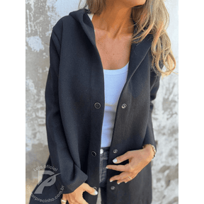 Casaco Feminino Elegante com Caimento Reto e Gola Estruturada – Modelo Loreta