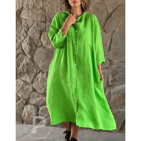 Vestido Chemise Rosa Vibrante – Serena