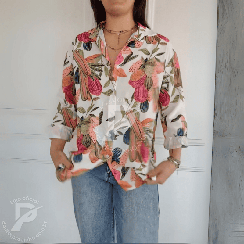 Camisa Estampada Firenze - Elegância E Frescor