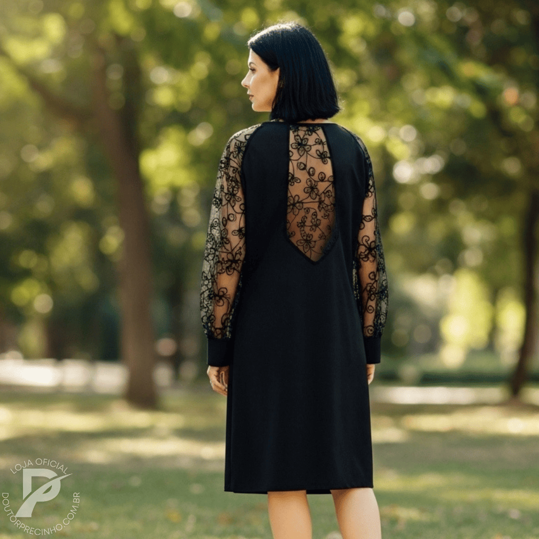 Vestido Clarice - Transparência Bordada Que Encanta