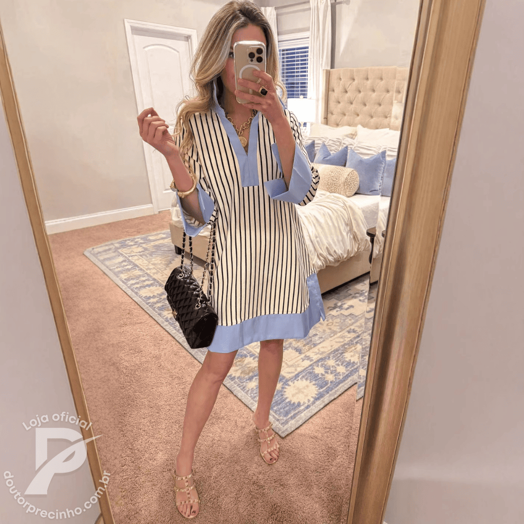 Vestido Feminino Zafira - Listrado Elegante