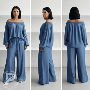 Conjunto Elara - Ombro a Ombro com Calça Pantalona