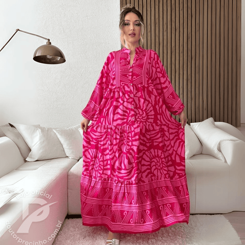 Vestido Kaftan Amari - Solto, leve e muito confortável