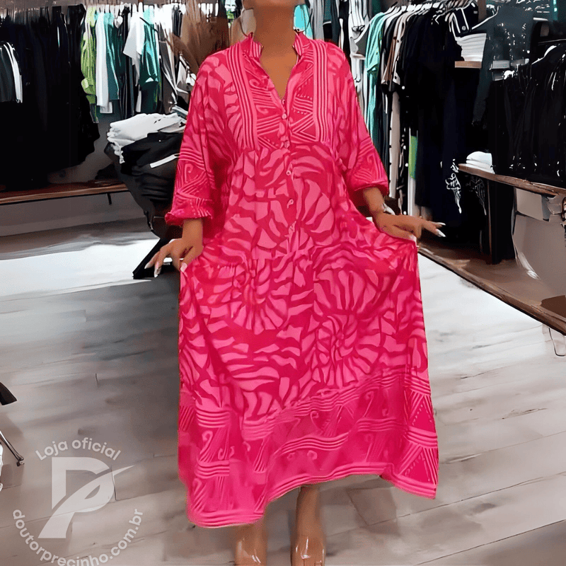 Vestido Kaftan Amari - Solto, leve e muito confortável