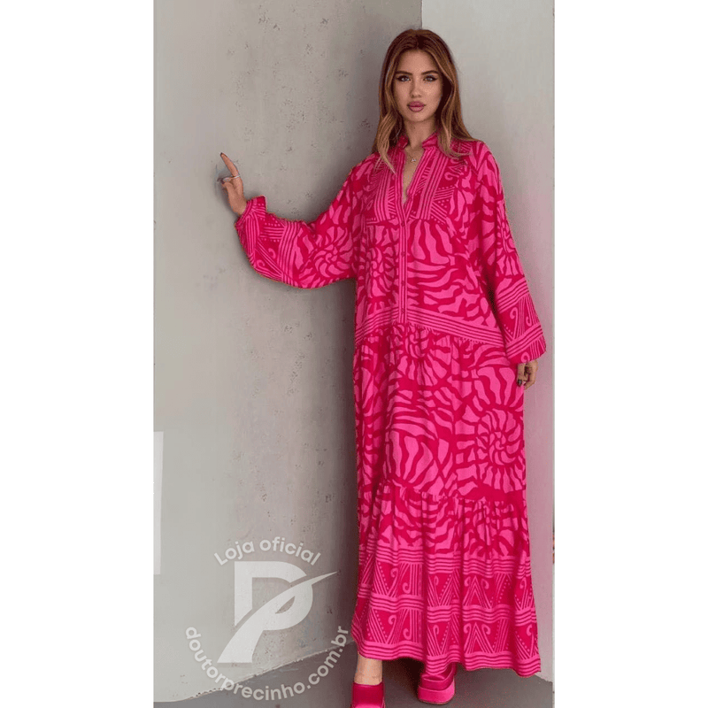 Vestido Kaftan Amari - Solto, leve e muito confortável