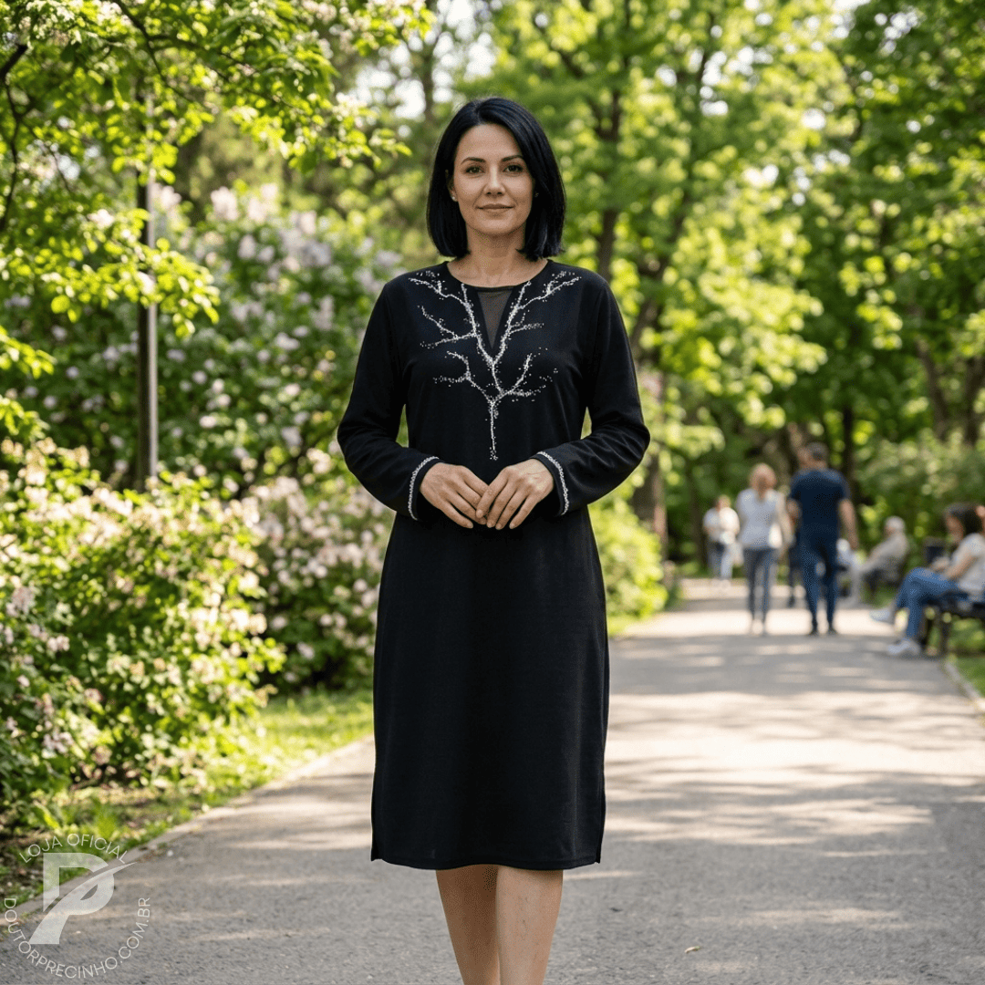 Vestido Calandra - Mistério Elegante com Presença que Impressiona
