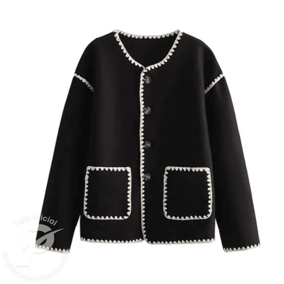 Cardigan Feminino Lucienne – Elegante com Botões Frontais