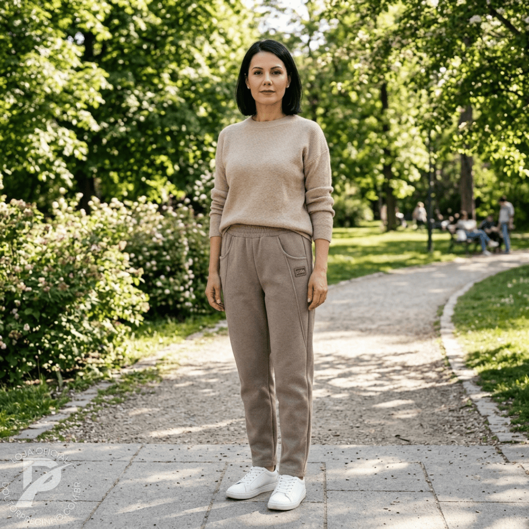 Calça forrada em lã para outono/inverno - Mara
