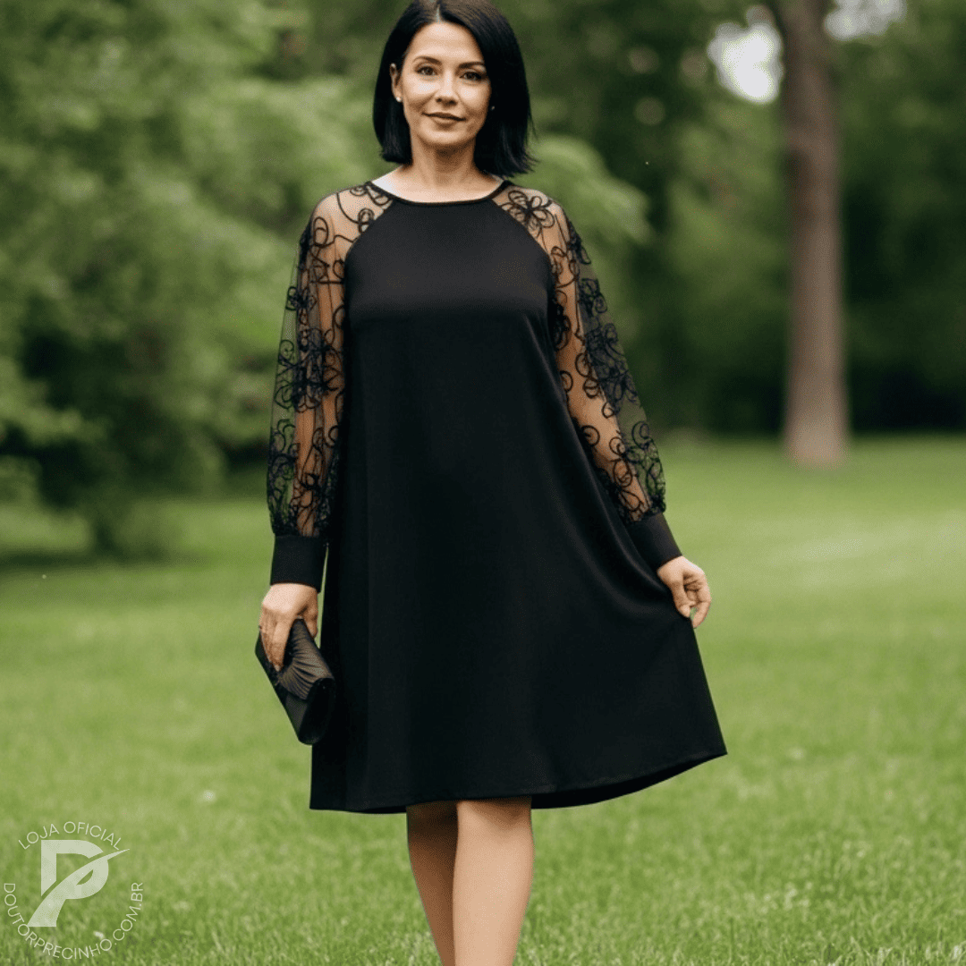 Vestido Clarice - Transparência Bordada Que Encanta
